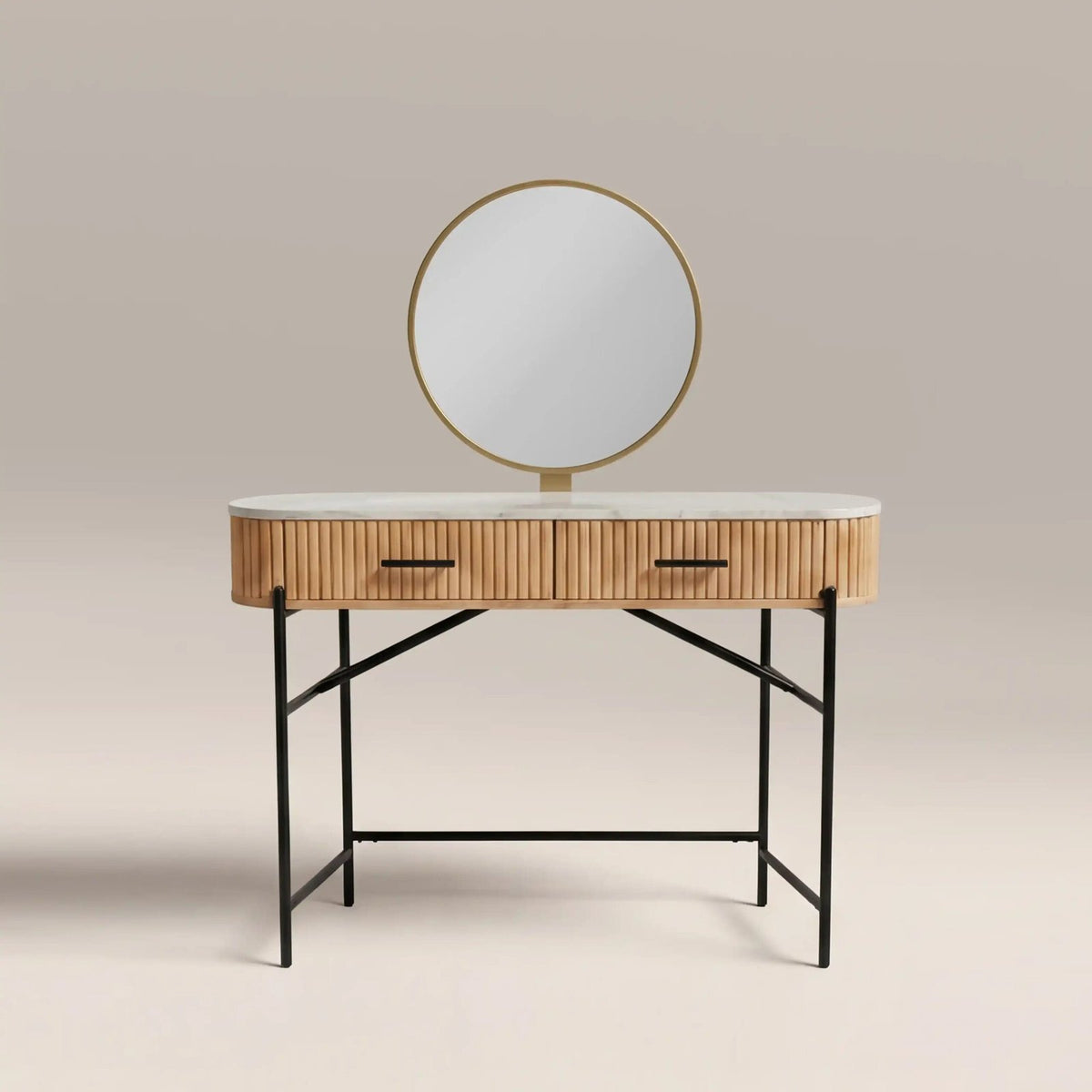 Oliver Dressing Table | White Marble & Natural – Laura Ashley UK