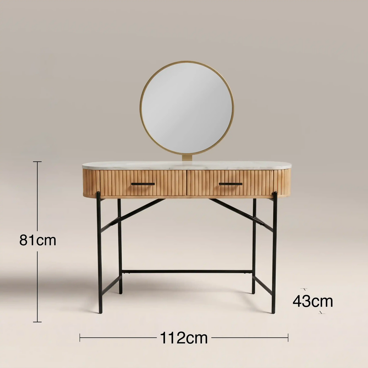 Oliver Dressing Table | White Marble & Natural – Laura Ashley UK