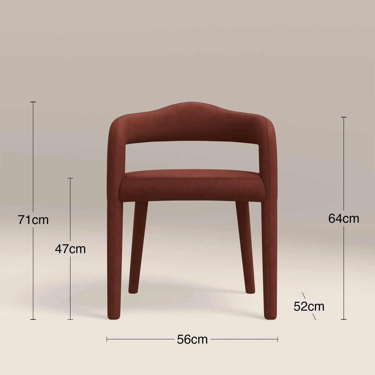 Ophelia Carver Dining Chair Laura Ashley UK | Rust Red Sustainable Velvet