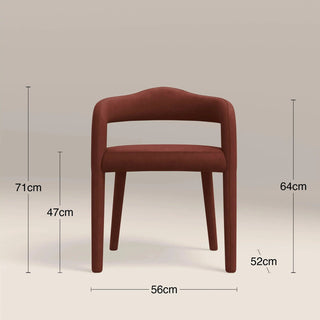 Ophelia Carver Dining Chair Laura Ashley UK | Rust Red Sustainable Velvet
