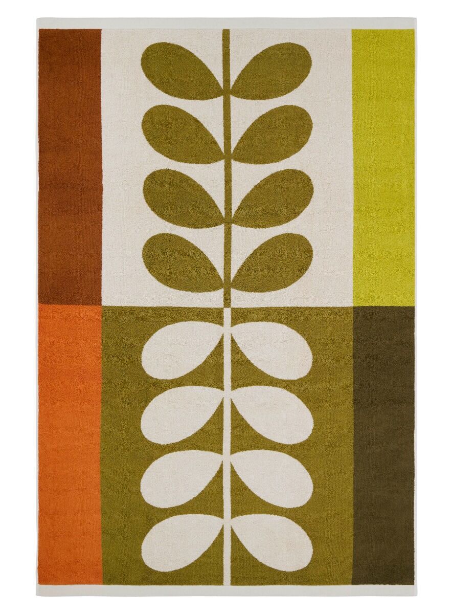 Orla Kiely Stem Check Laura Ashley UK Hazel / ochre Towels