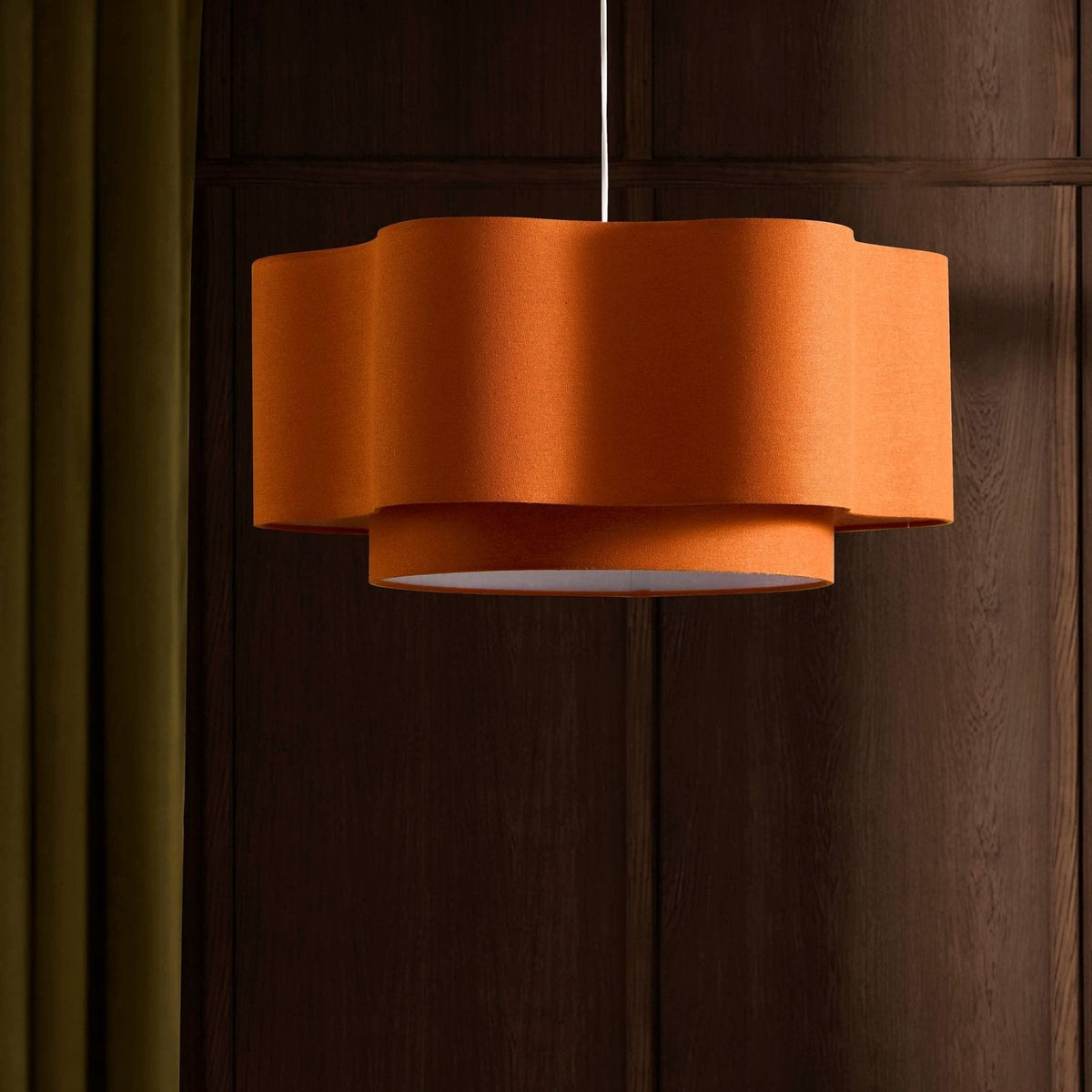Orlaya Two-Tier Scalloped Ceiling Shade - Burnt Orange – Feather & Black