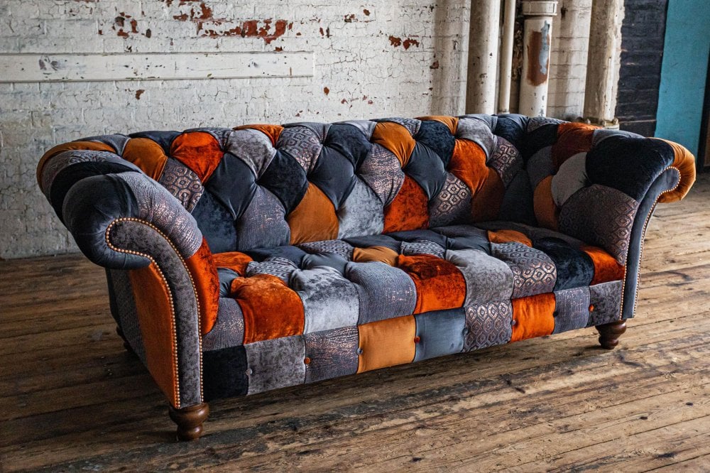 Oswald & Pablo Camborne Patchwork Velvet Chesterfield Sofa – Laura Ashley