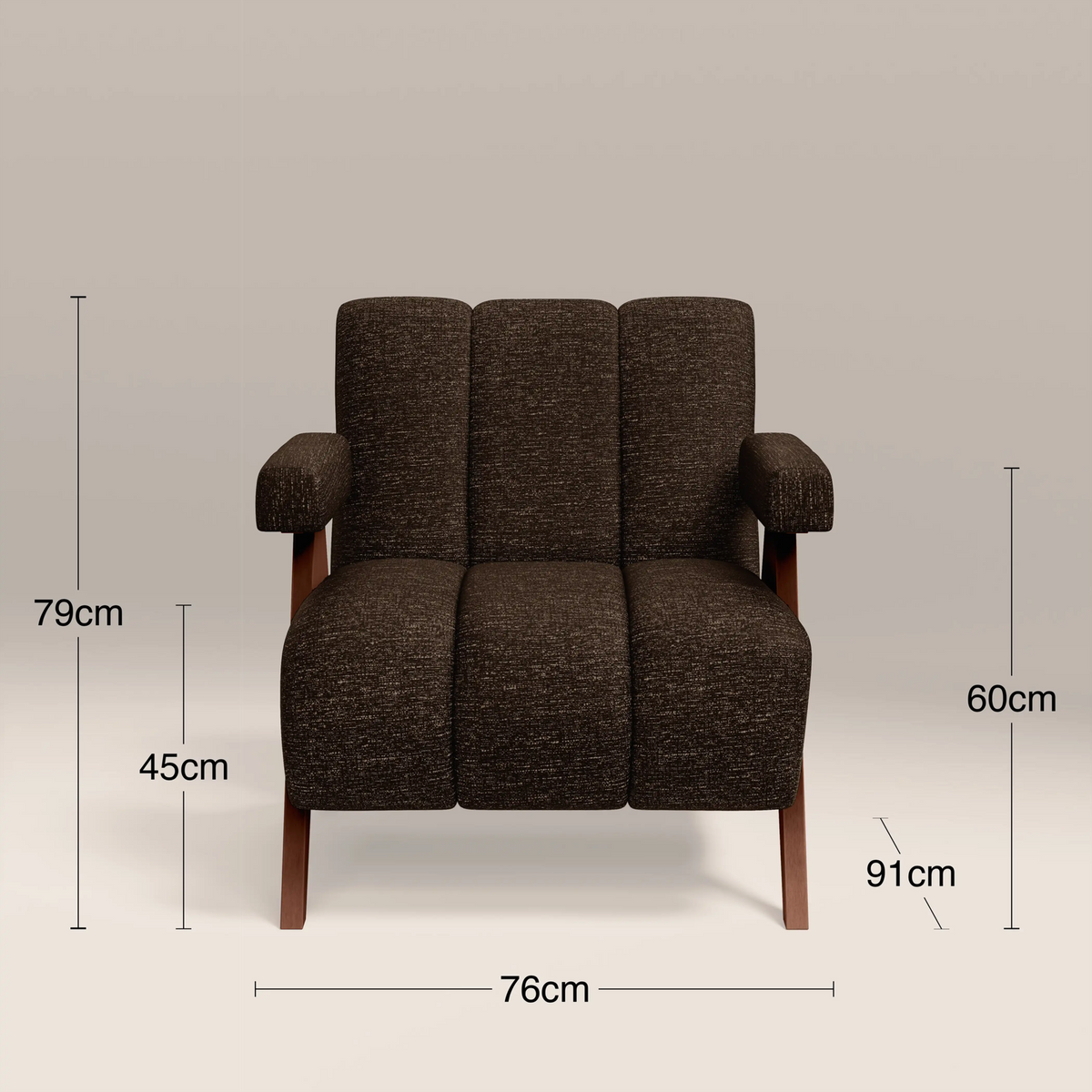 Paulo Accent Chair | Laura Ashley Speckled Espresso Boucle & Walnut