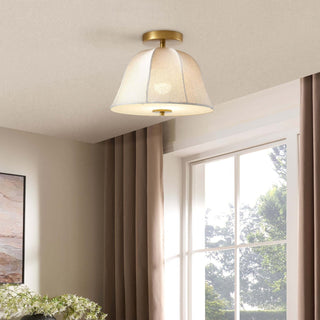 Penn Antique Bronze Linen Blend Ceiling Light - Gold – Feather & Black
