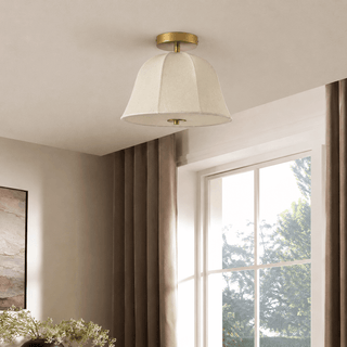 Penn Antique Bronze Linen Blend Ceiling Light - Gold – Feather & Black