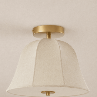 Penn Antique Bronze Linen Blend Ceiling Light - Gold – Feather & Black