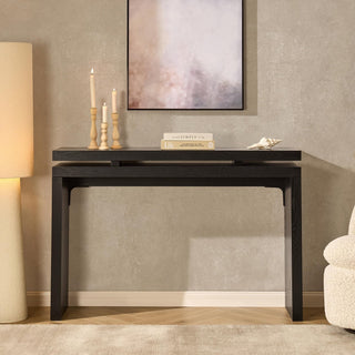 Penny Ash Console Feather & Black Table  - Black