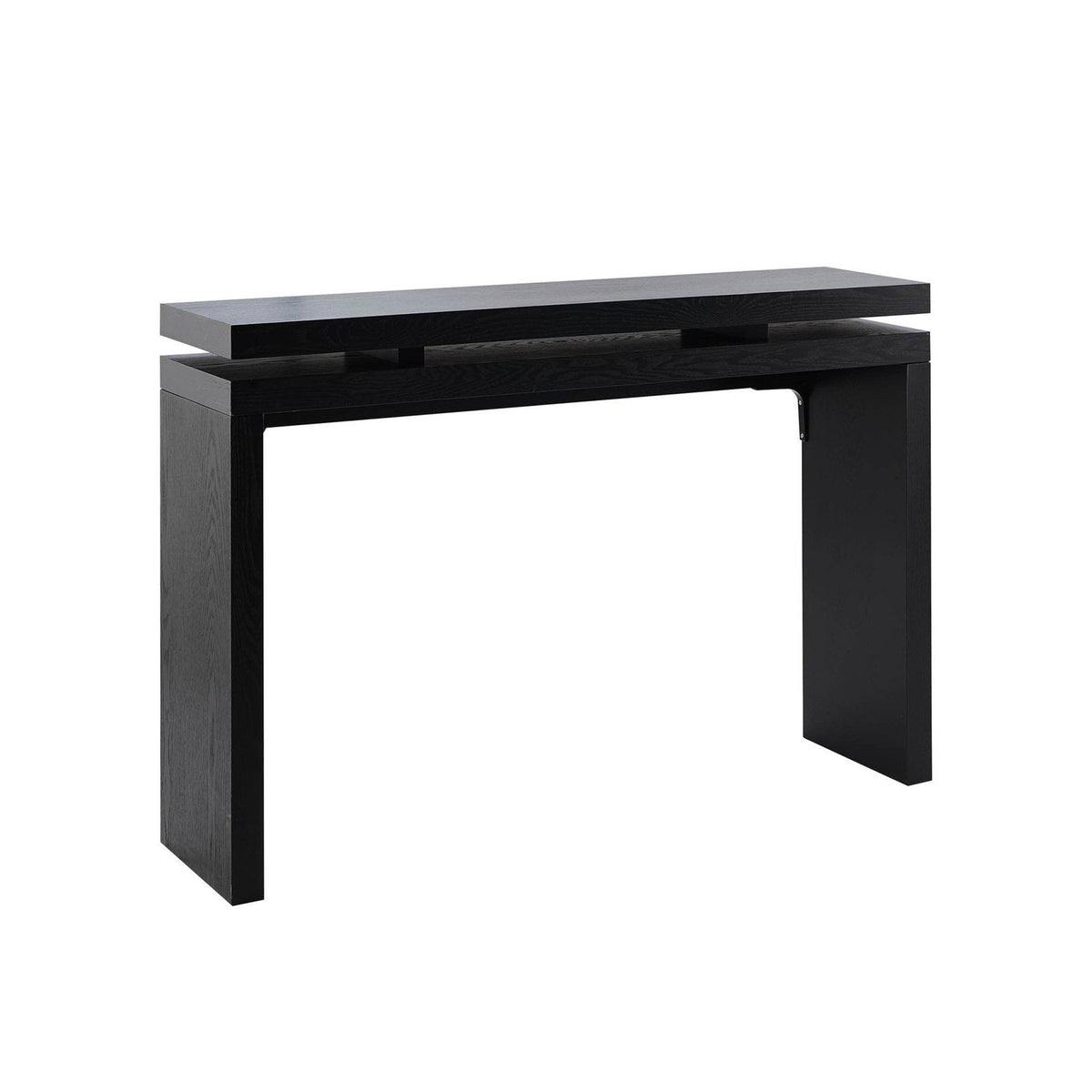 Penny Ash Console Feather & Black Table  - Black