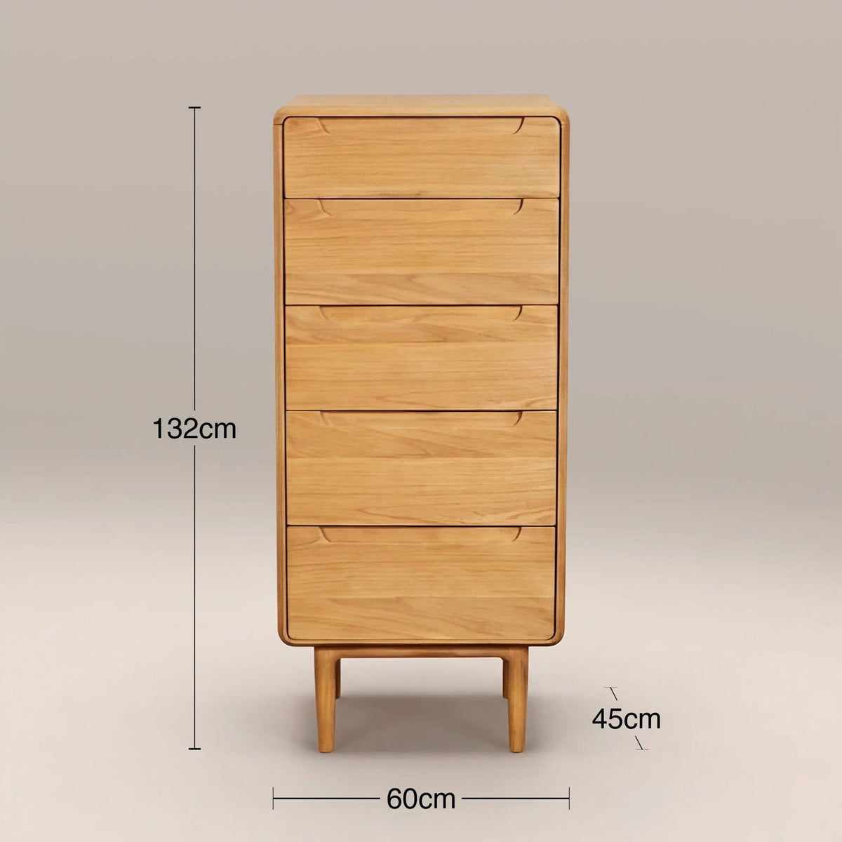 Percy 5 Drawer Tall Laura Ashley UK Chest of Drawers | Oak