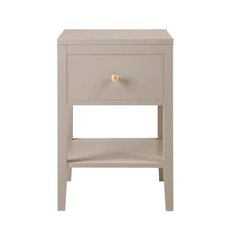 Poppy 1 Drawer Feather & Black Nightstand - Taupe