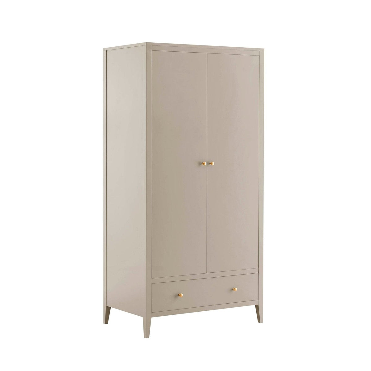 Poppy 2 Door Wardrobe Black & Feather with Drawer - Taupe