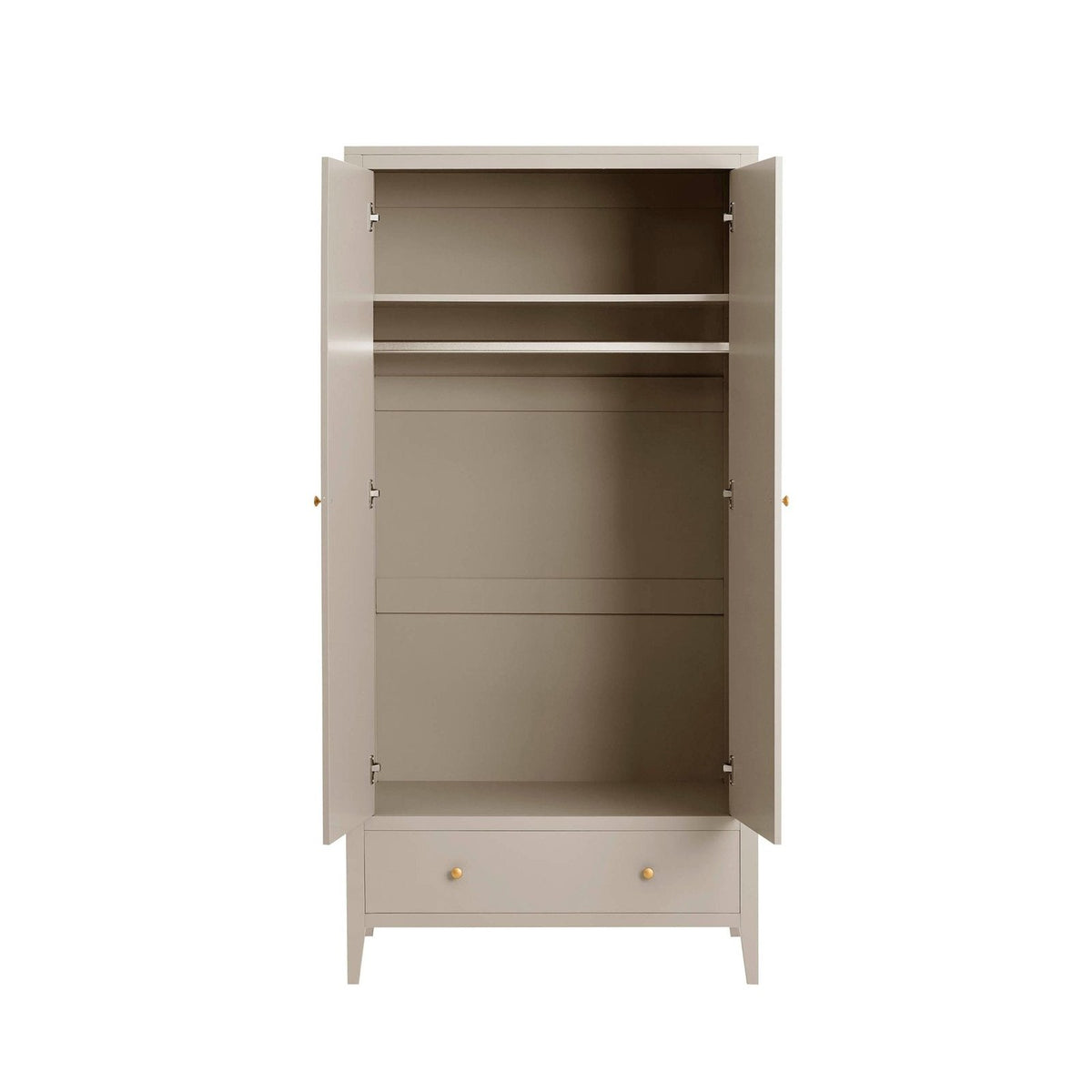 Poppy 2 Door Wardrobe Black & Feather with Drawer - Taupe
