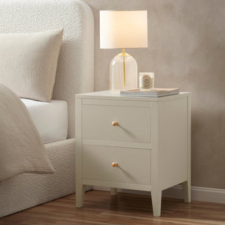 Poppy 2 Drawer Bedside Table - Cream – Feather & Black