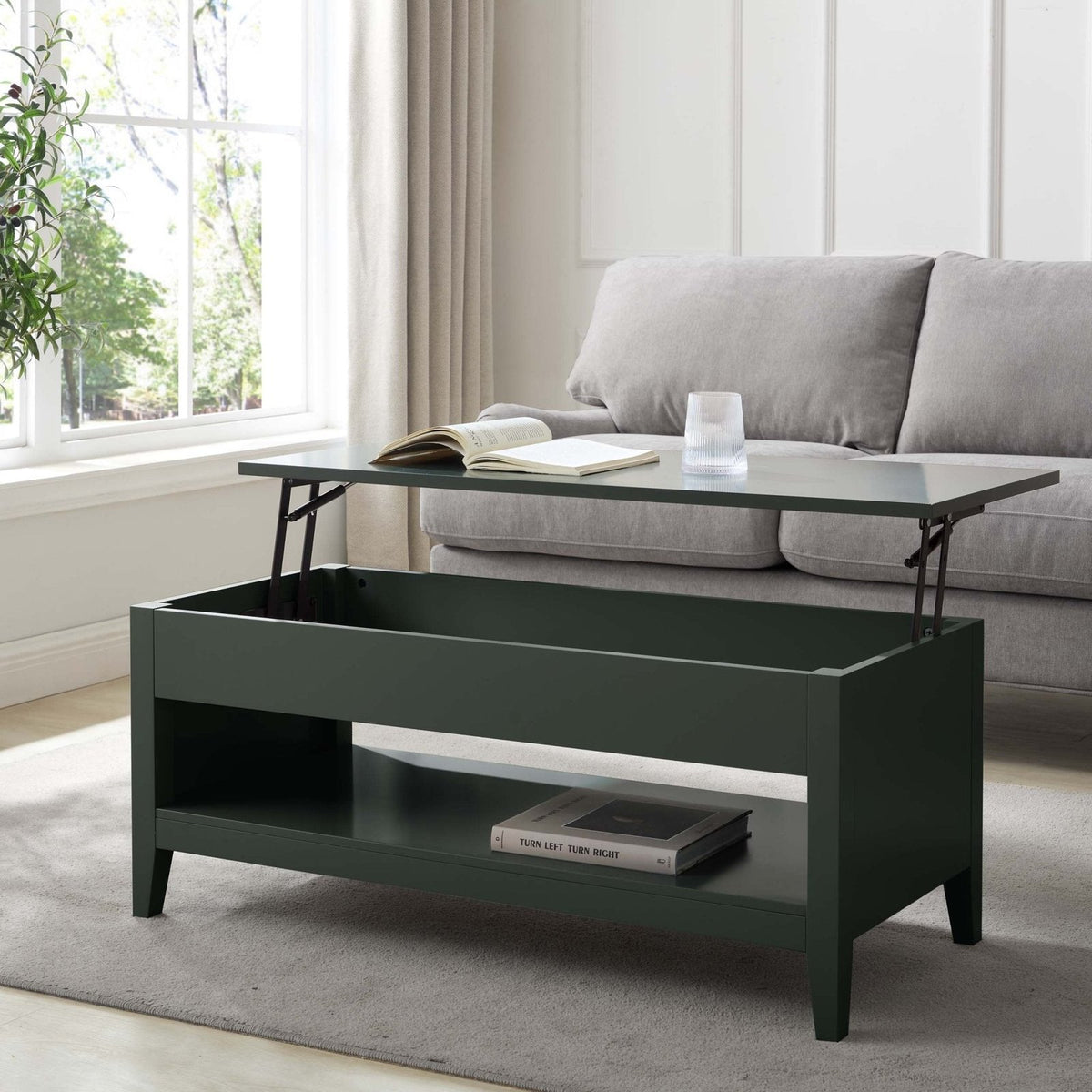 Poppy Coffee Table Desk - Forest Green – Black & Feather