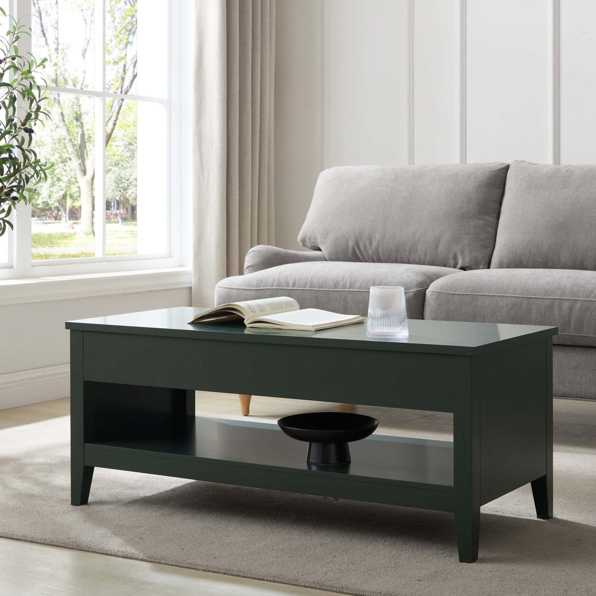 Poppy Coffee Table Desk - Forest Green – Black & Feather