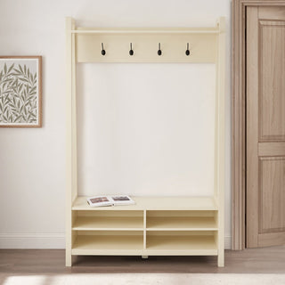 Poppy Hallway Shelf with Hooks - Cream – Black & Feather