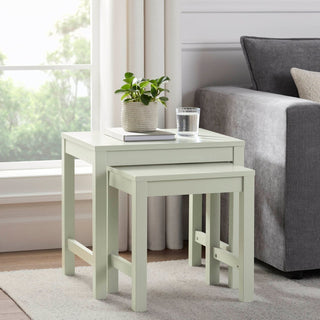 Poppy Nesting Side Feather & Black Table - Sage Green