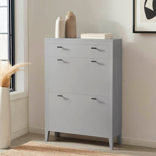 Poppy Shoe Black & Feather Cabinet - Grey