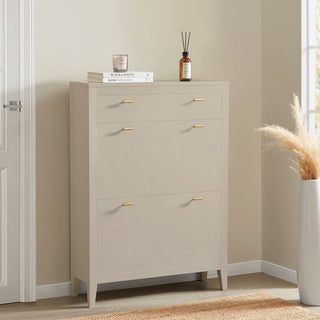 Poppy Shoe Black & Feather Cabinet - Pebble