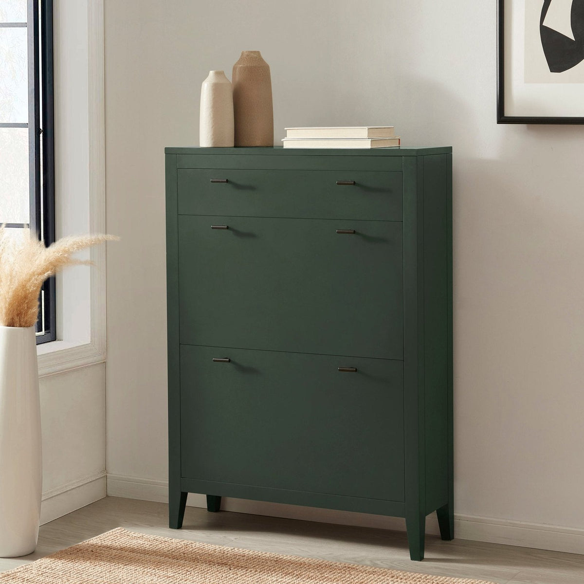 Poppy Shoe Cabinet - Forest Green – Feather & Black