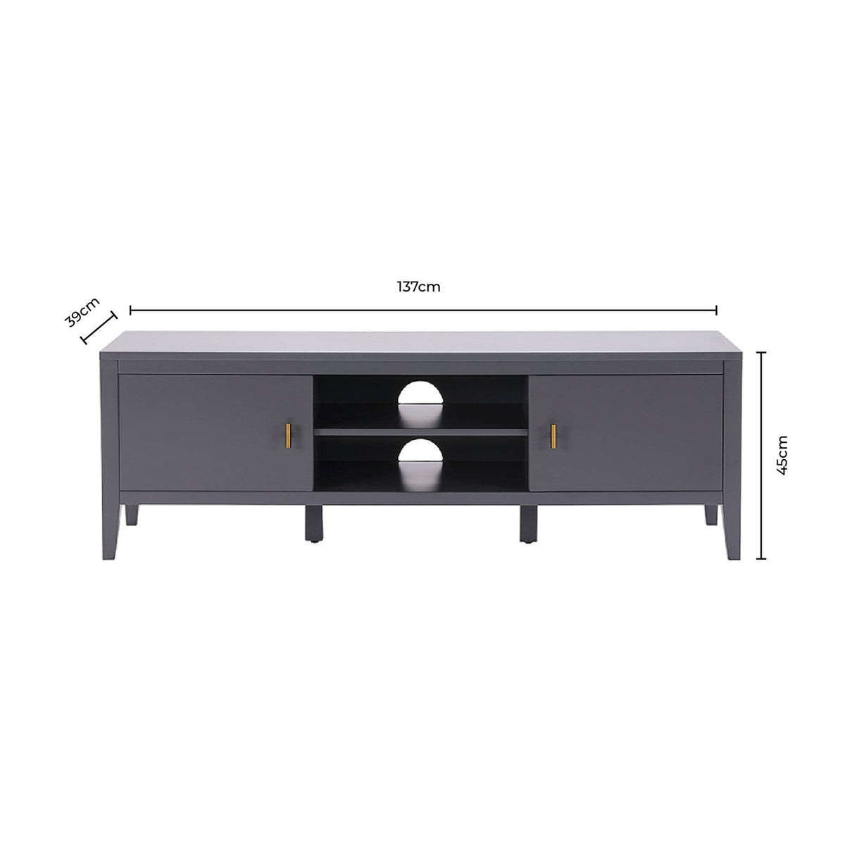 Poppy TV Unit - Grey – Feather & Black