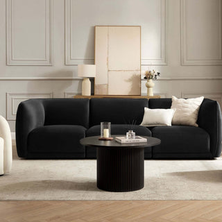 Porto 3 Seater Modular Feather & Black Sofa - Velvet Ink