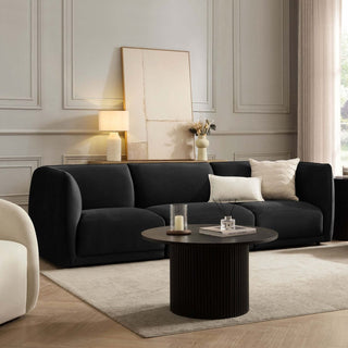 Porto 3 Seater Modular Feather & Black Sofa - Velvet Ink
