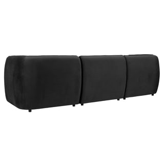 Porto 3 Seater Modular Feather & Black Sofa - Velvet Ink