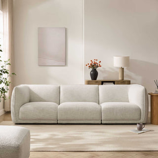 Porto 3 Seater Modular Sofa - Boucle Ivory – Feather & Black
