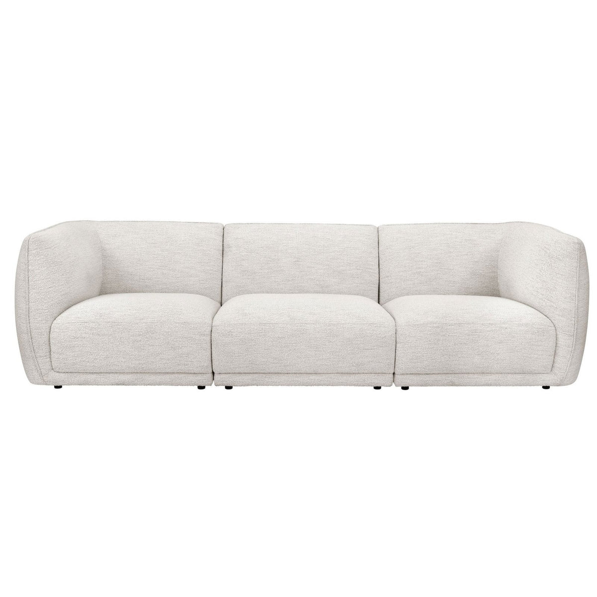 Porto 3 Seater Modular Sofa - Boucle Ivory – Feather & Black
