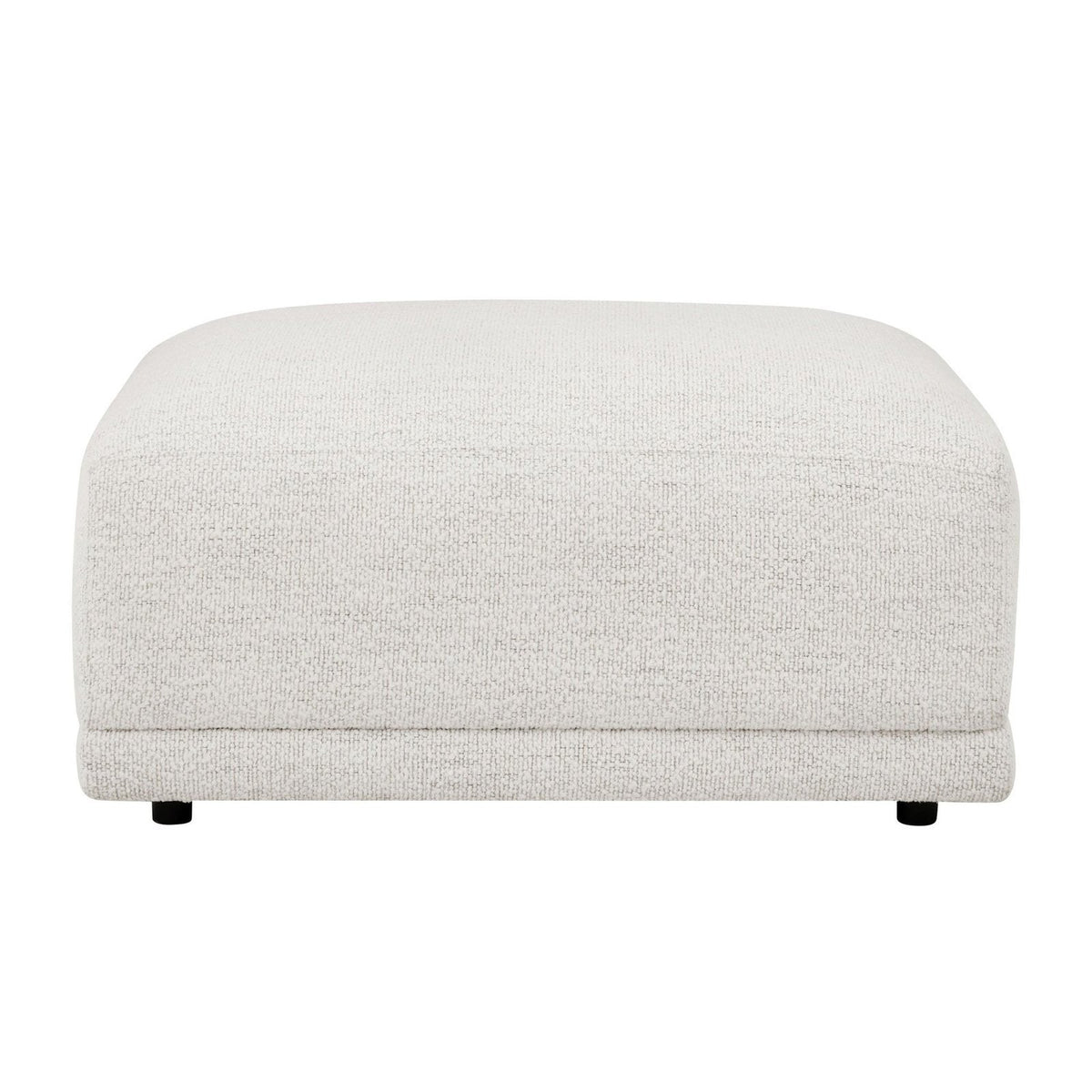 Porto Pouffe Feather & Black - Boucle Ivory