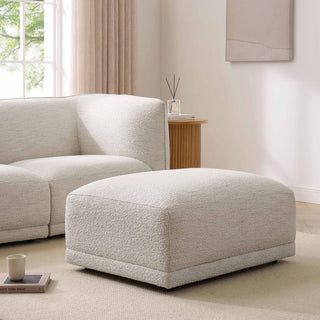 Porto Pouffe Feather & Black - Boucle Ivory