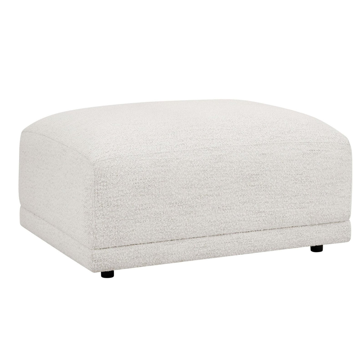 Porto Pouffe Feather & Black - Boucle Ivory