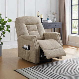 Preston Oatmeal Fabric Electric LauraAshley Lift &amp; Rise Chair