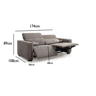 Prime 2 Seater Electric Laura Ashley Recliner Sofa in Mole Chenille