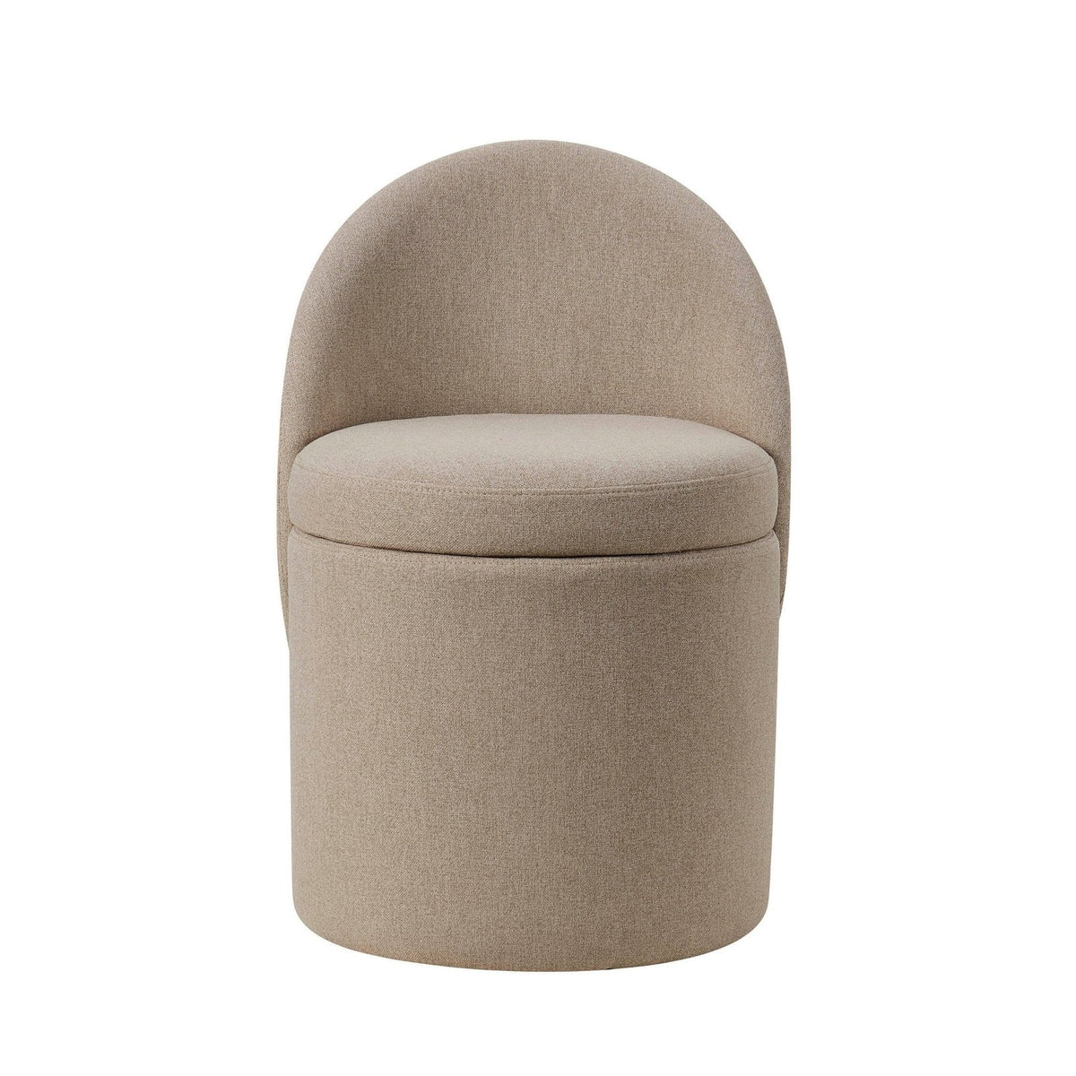 Primrose Dressing Table Black & Feather Storage Stool - Oatmeal