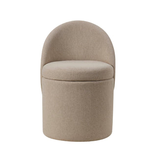 Primrose Dressing Table Black & Feather Storage Stool - Oatmeal