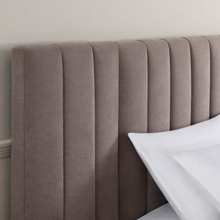 Providence Ottoman Black & Feather Bed - Taupe