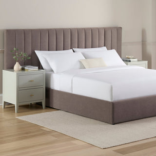 Providence Ottoman Black & Feather Bed - Taupe