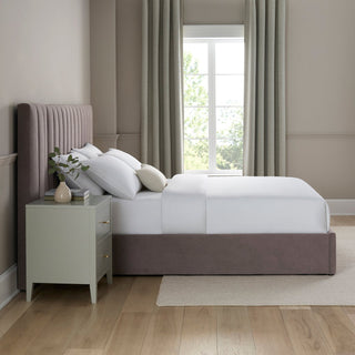 Providence Ottoman Black & Feather Bed - Taupe