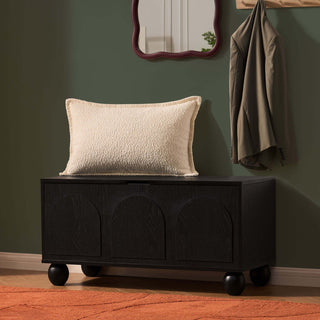 Rachel Arch Front Feather & Black Seated Storage - Black