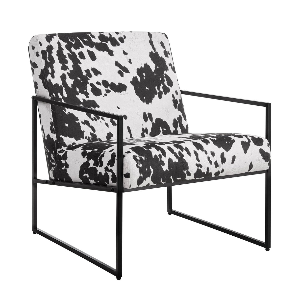 Rae Accent Chair - Cow Print – Feather & Black