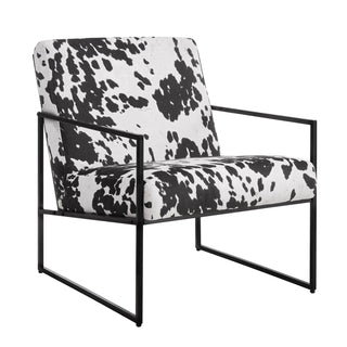 Rae Accent Chair - Cow Print – Feather & Black