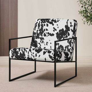 Rae Accent Chair - Cow Print – Feather & Black