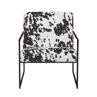 Rae Accent Chair - Cow Print – Feather & Black