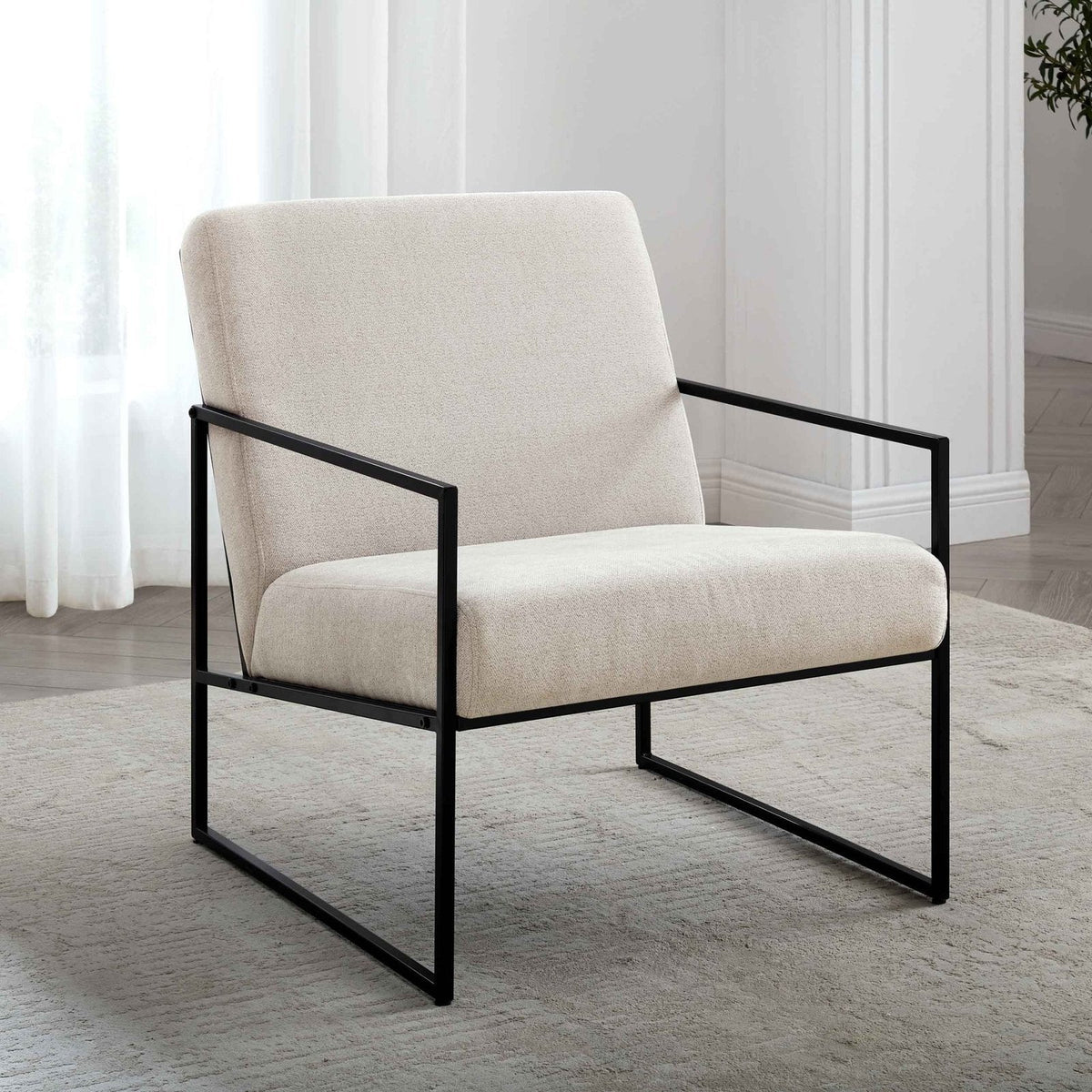 Rae Accent Chair - Light Beige – Black & Feather