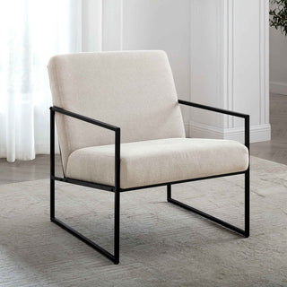 Rae Accent Chair - Light Beige – Black & Feather