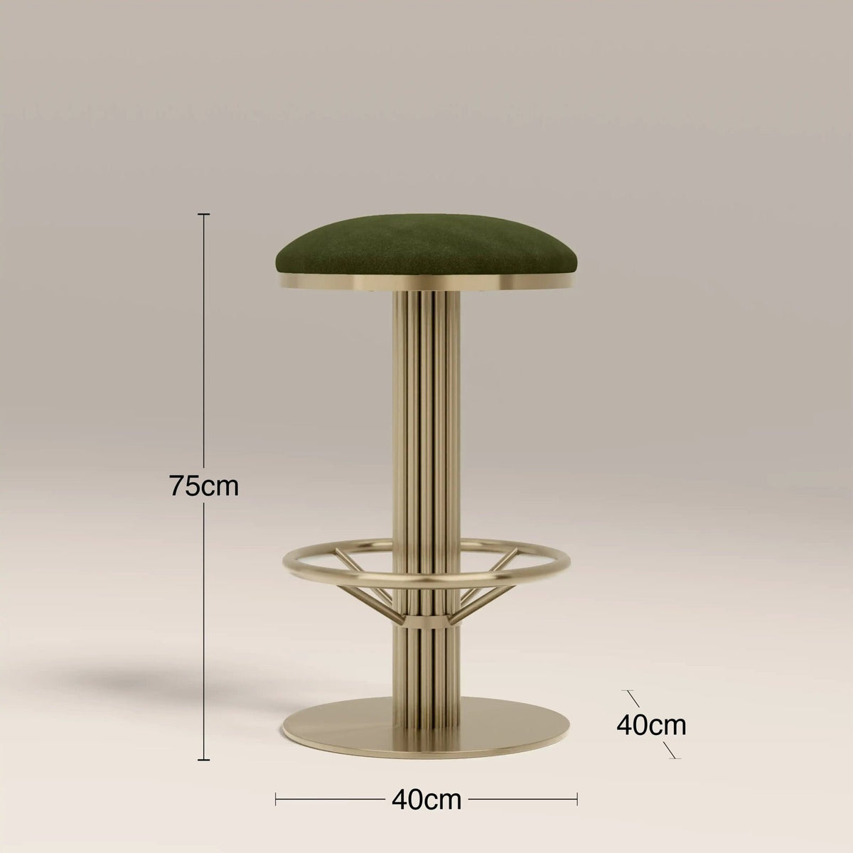 Rafferty Swivel Bar Stool | Olive Green Sustainable Velvet & Brass – Laura Ashley