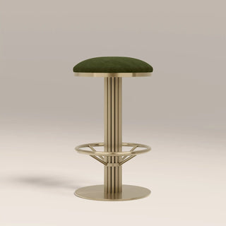 Rafferty Swivel Bar Stool | Olive Green Sustainable Velvet & Brass – Laura Ashley